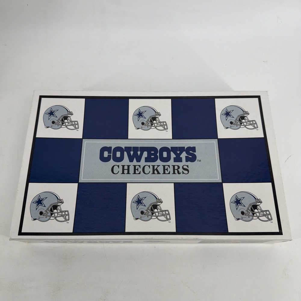 Vintage 1993 NFL Dallas Cowboys Checkers Vs San Francisco 49ers Board & Helmets